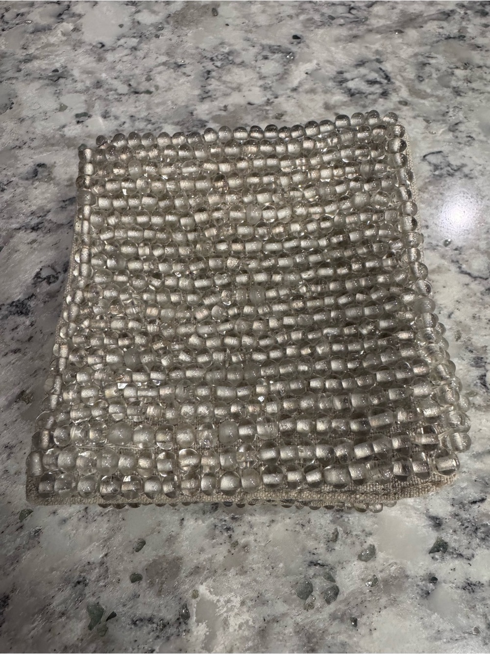 Dransfield and Ross Beaded Cotton Linen Fine Set of 8 Coaster